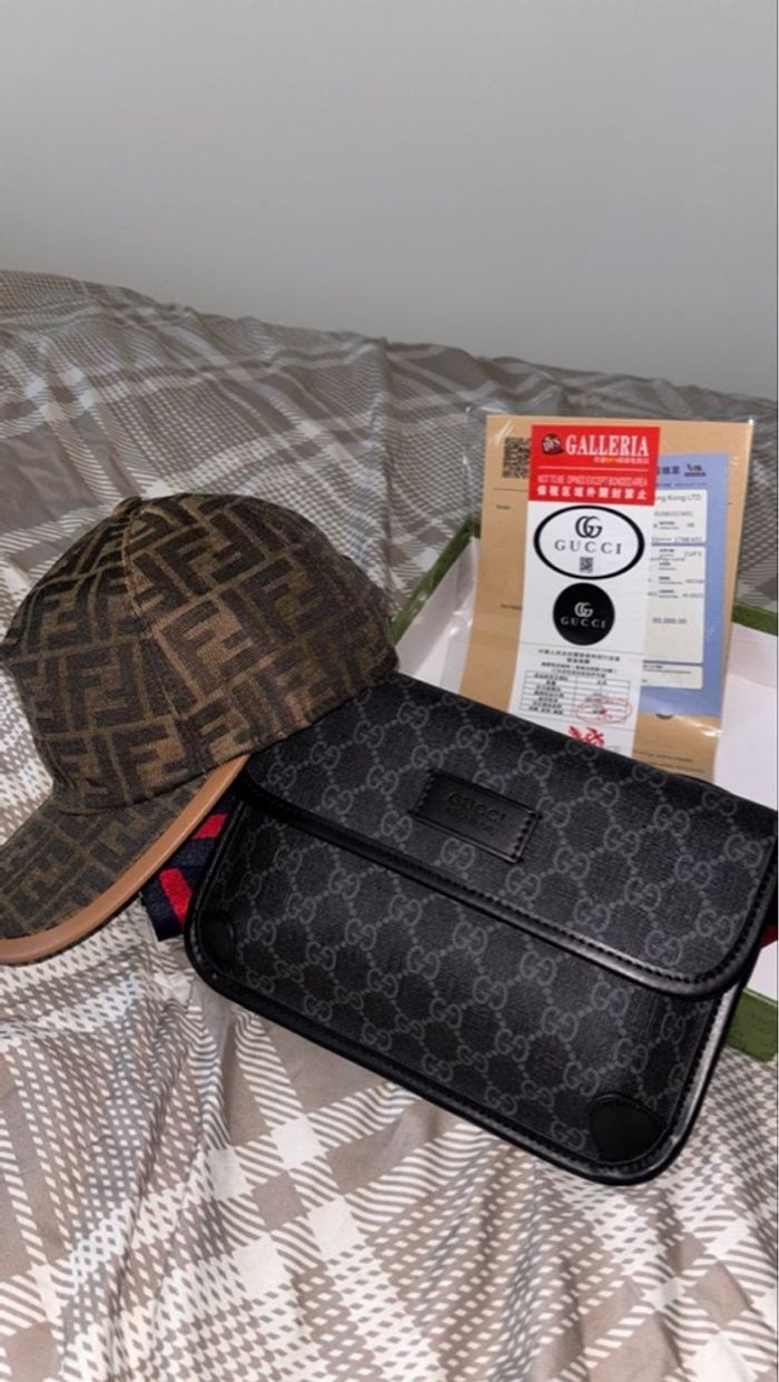 Casquette fendi + sacoche Gucci bandoulière
