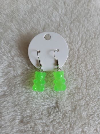 Boucles d'oreilles haribo vert fluo