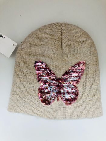 Bonnet fille papillon en sequin