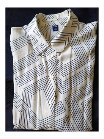 Chemise fluide blanc cassée et noi