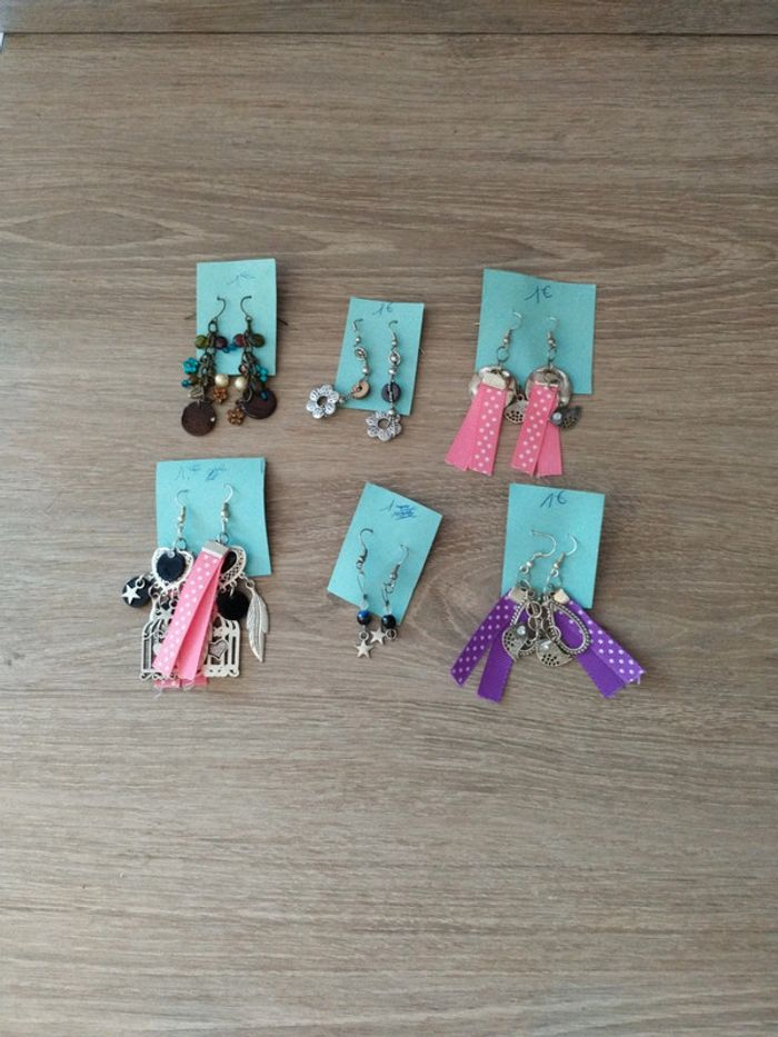 Lot de 6 paires de boucles d oreille fantaisie