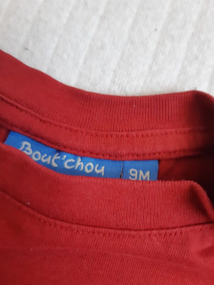 Tenue tee-shirt rouge et short Mickey 9/12 mois - photo numéro 5