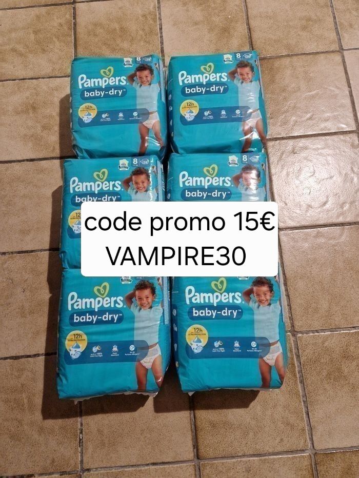 Couches Pampers baby-dry taille 8