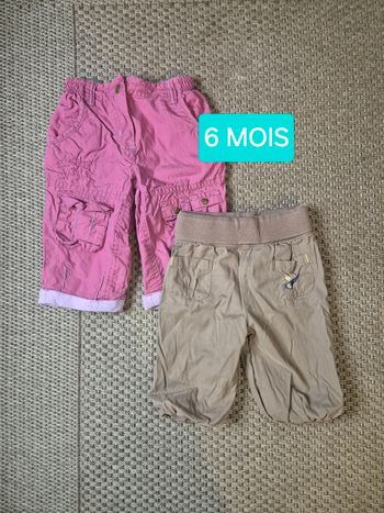 Lot de 2 pantalons épais fille - 6 mois