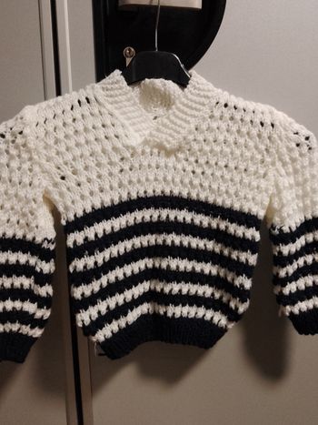 Pull blanc /bleu garçon