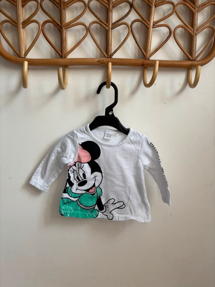 T-shirt manches longues Minnie Disney 6 mois