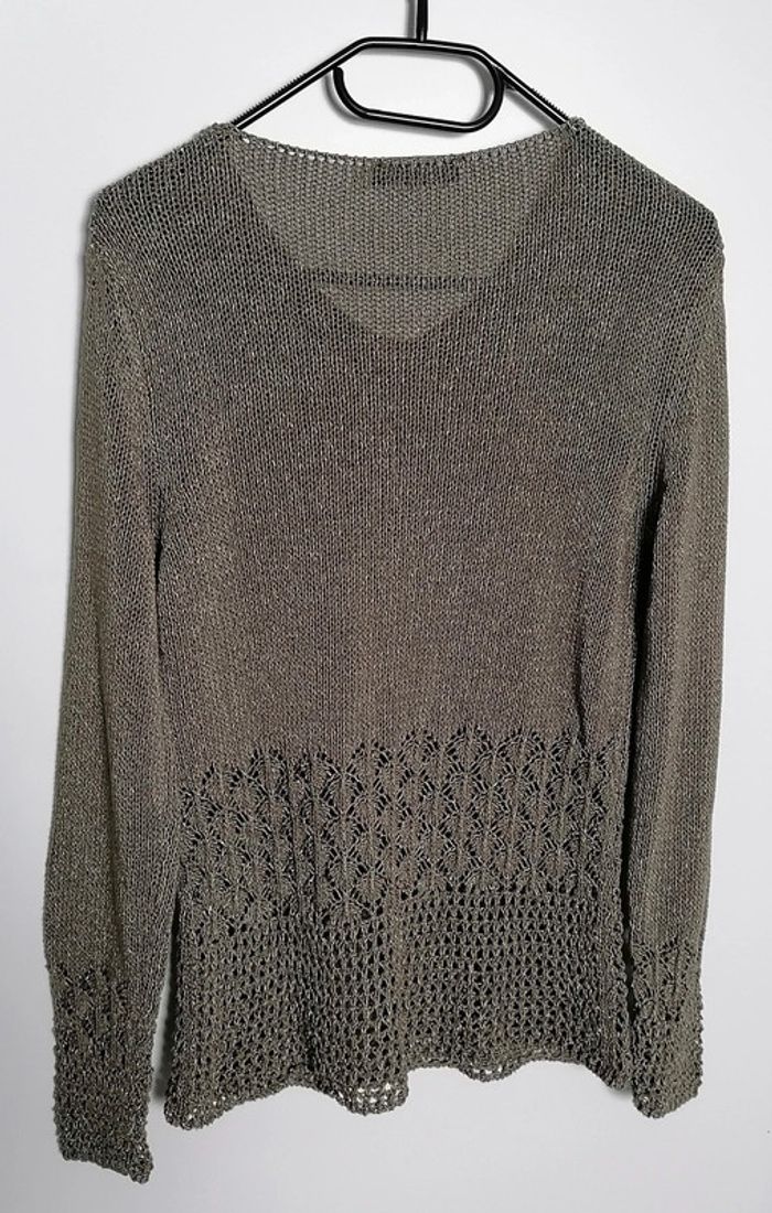 Pull en mailles ajourées kaki Taille M Le maglie di Juliette - photo numéro 9