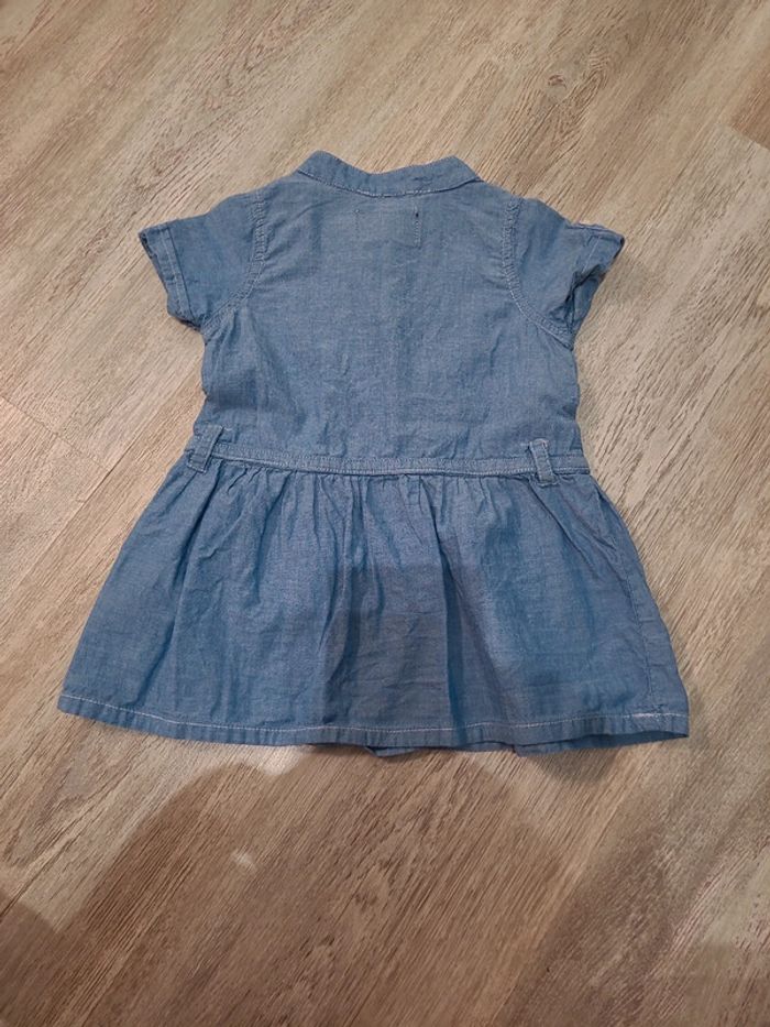 Lot 2 robes jean et bleu marine à pois blanc - photo numéro 5