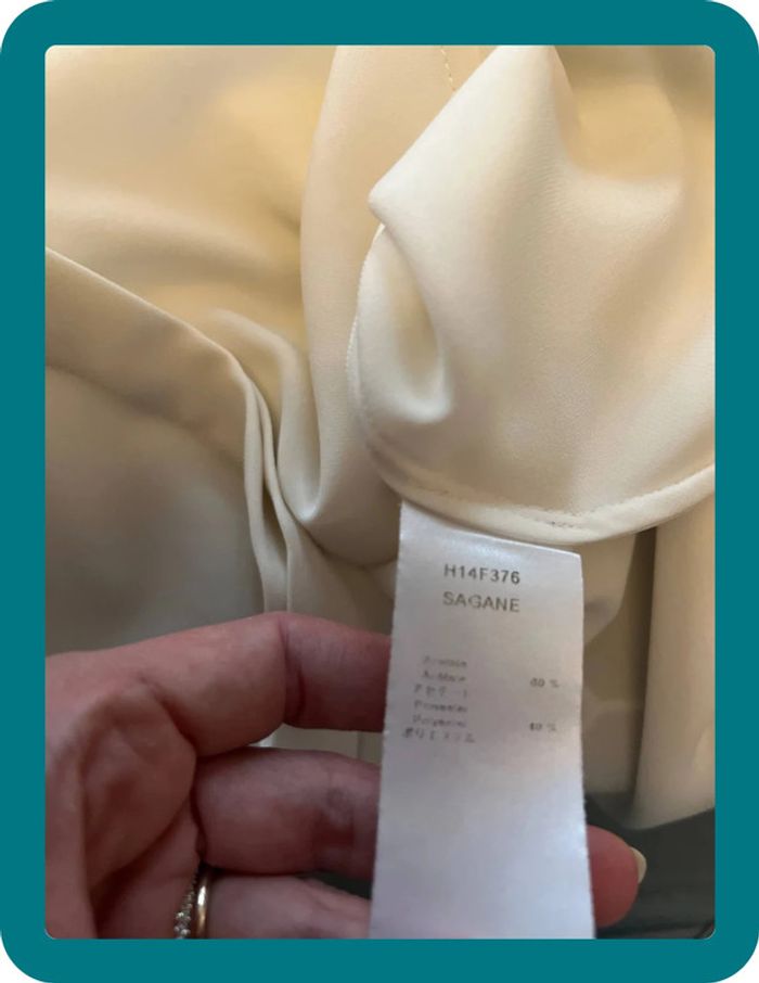 Chemise Sagane acétate offwhite taille 38 - Anne Fontaine - photo numéro 6