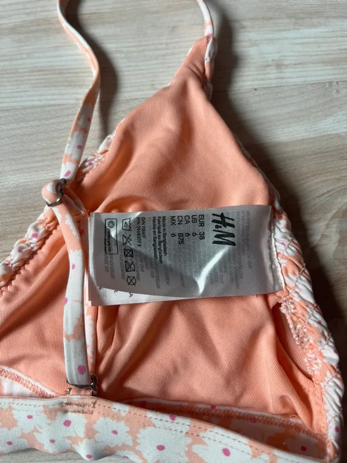 ensemble maillot de bain h&m fleurs corail pêche - photo numéro 4