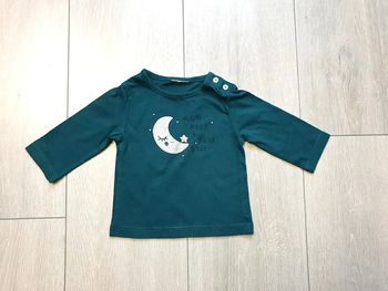 Maillot manche longue bleu/vert  Fille 1 mois