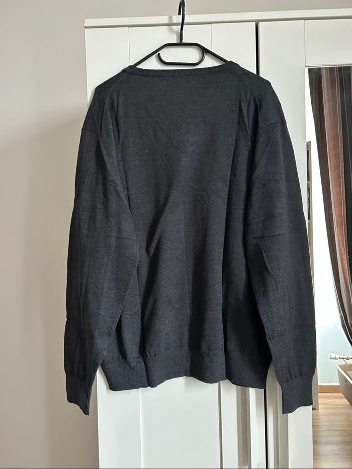 Pull gris chiné Col V Homme #b.a. Basic Taille XL - photo numéro 7