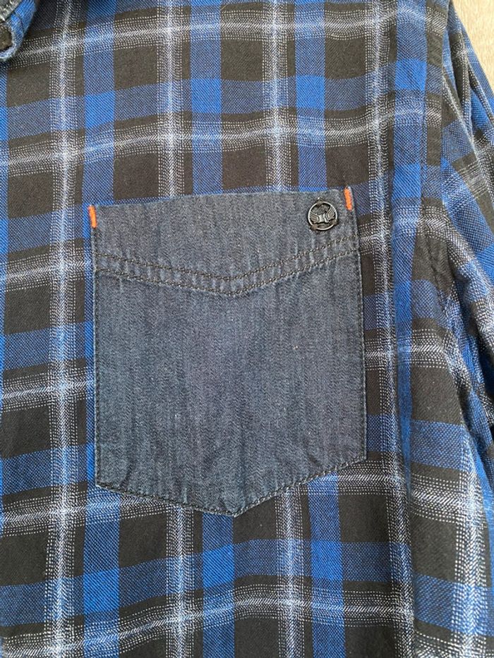 Chemise à carreaux homme bleue - photo numéro 3