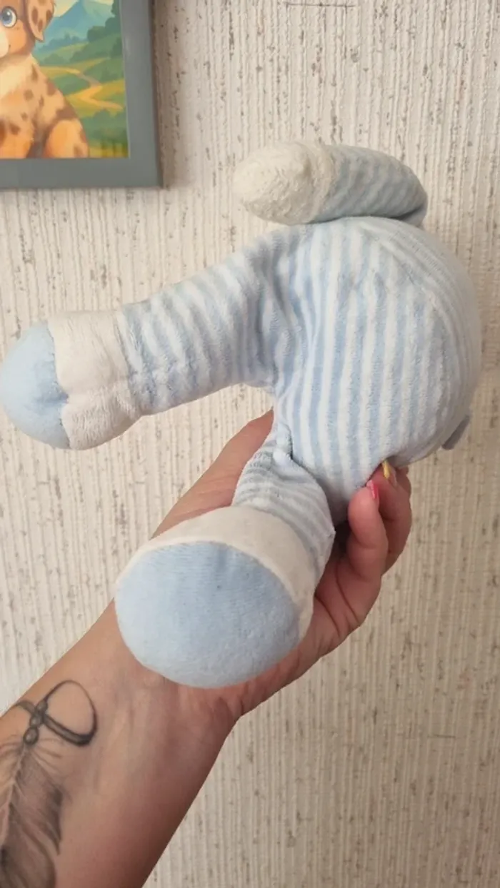 Peluche lapin bleu - photo numéro 9
