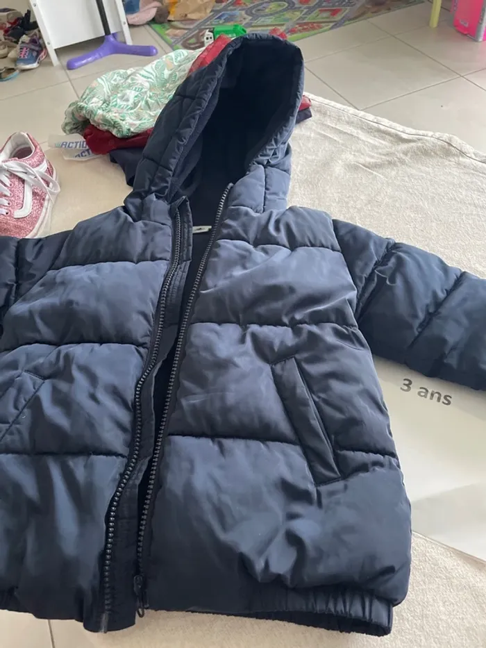 Manteau doudoune chaude, petit bateau, trois ans mixte