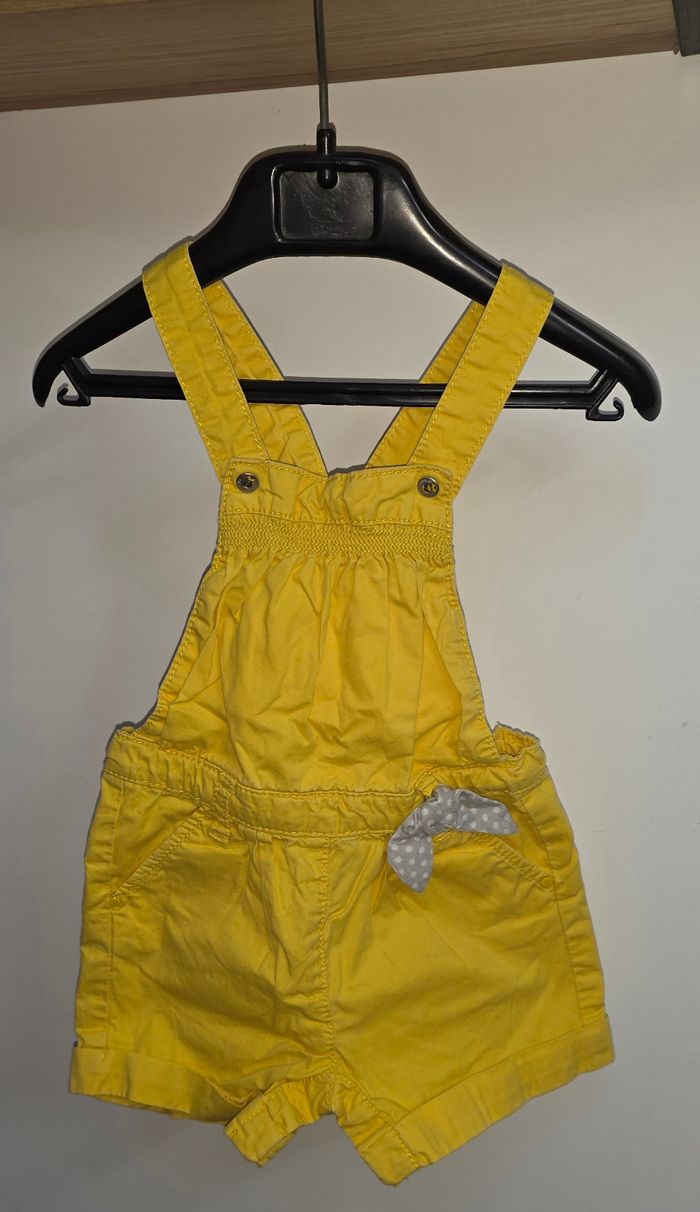 Salopette short jaune obaïbi 12 mois