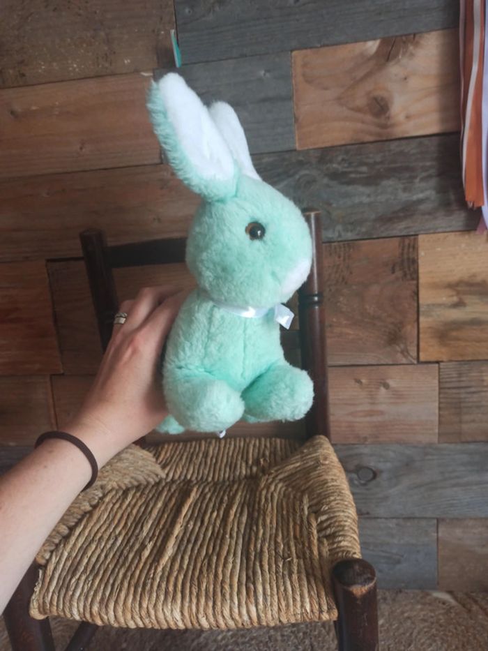 Peluche lapin vert ajena vintage tbe - photo numéro 4