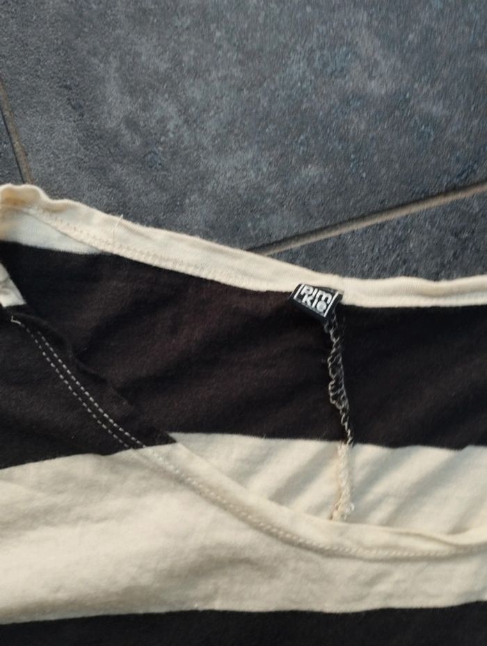 Tee shirt femme noir et beige Pimkie taille 38 - photo numéro 2