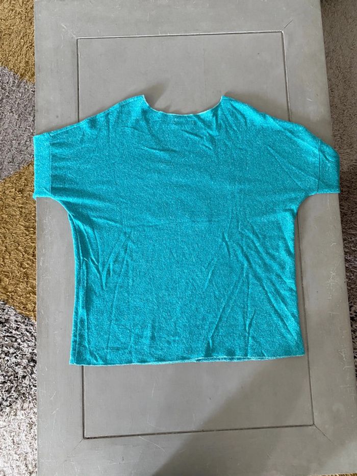 Pull manche longue turquoise Mademoiselle en baskets Ineo Couture taille M/L - photo numéro 16