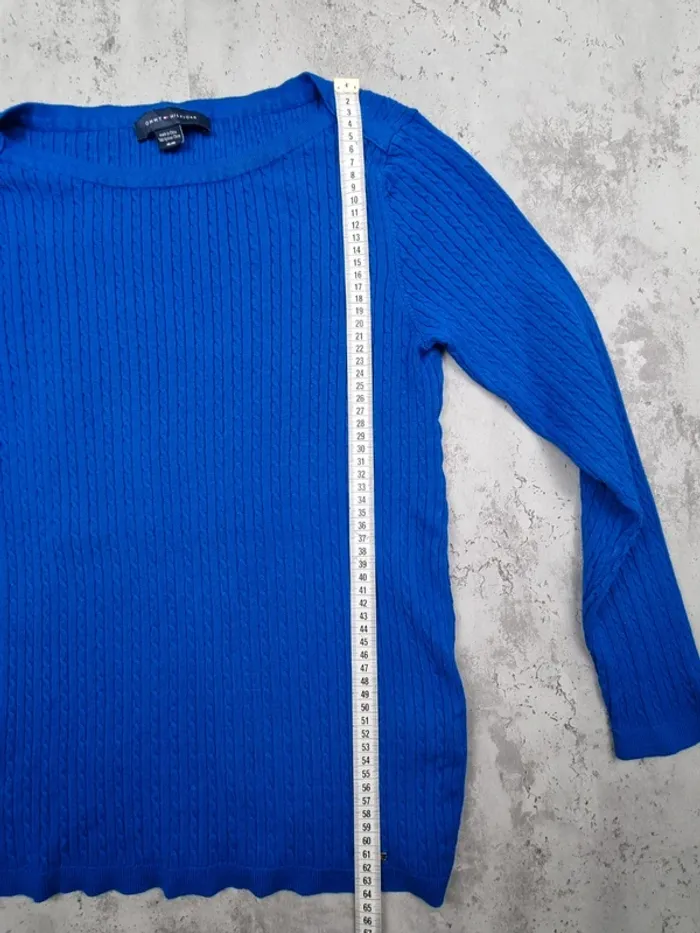Pull torsadé Tommy Hilfiger bleu – Taille M Femme - photo numéro 12
