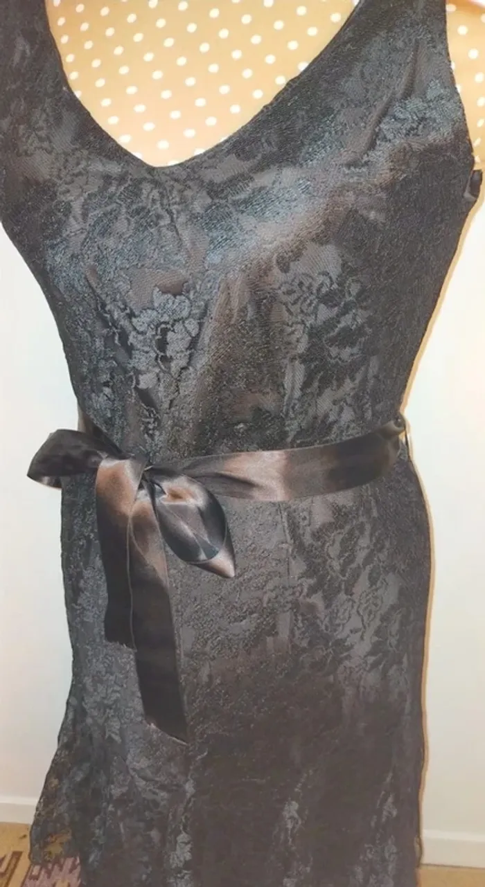 Robe dentelle noire femme, taille S - photo numéro 3