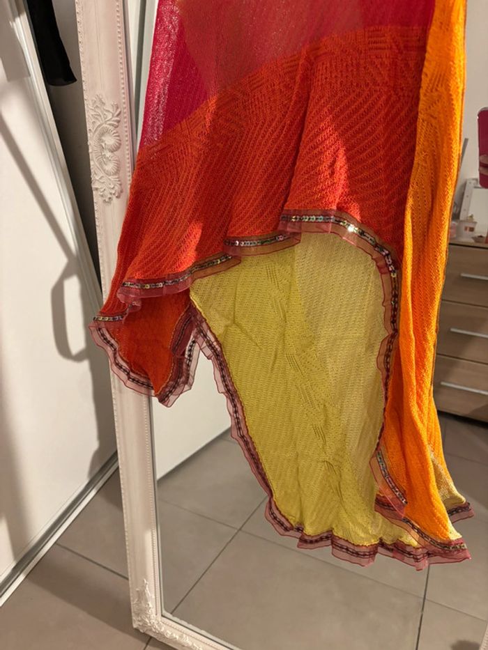 Robe deux-en-un originale dentelle & résille colorée - photo numéro 16