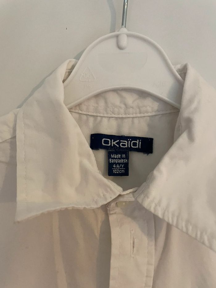 Chemise okaidi blanche 4 ans - photo numéro 3