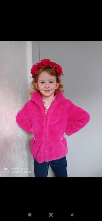 Veste moumoute rose 5ans