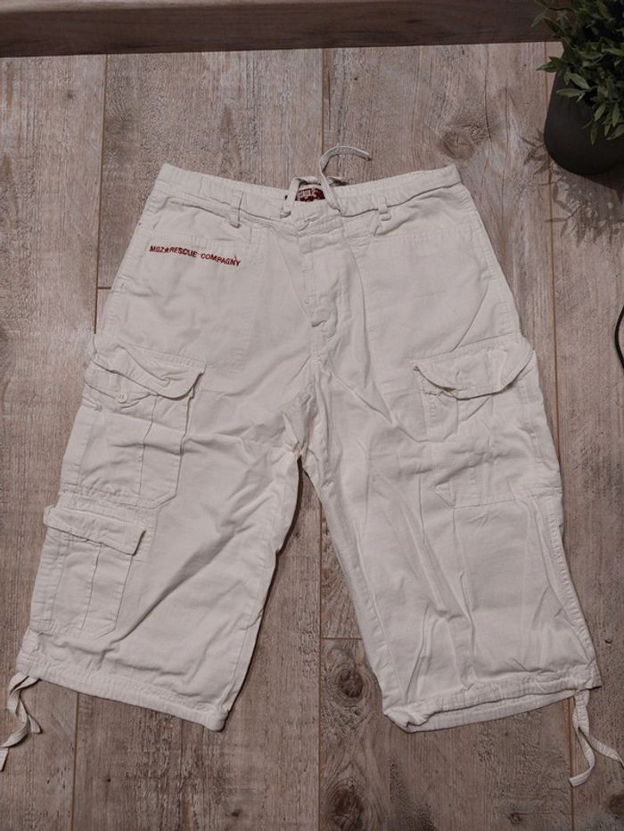 Pantacourt cargo blanc