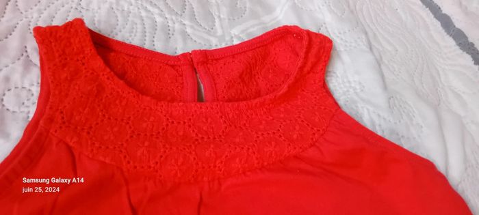 Tunique débardeur avec broderies rouge fille 10 ans vert baudet - photo numéro 5