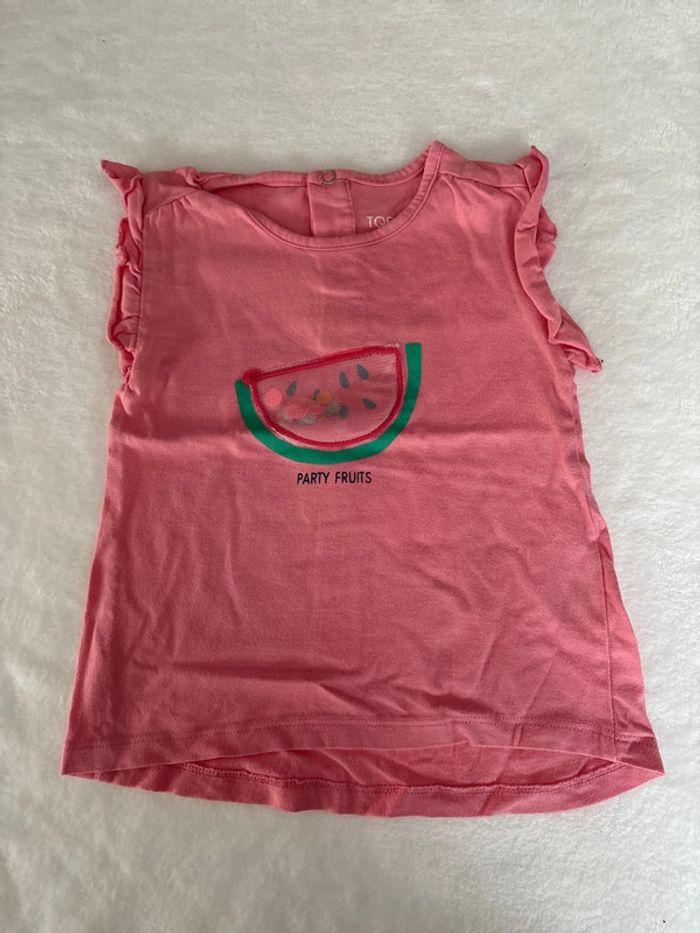 Tee shirt pastèque pailleté 18 mois