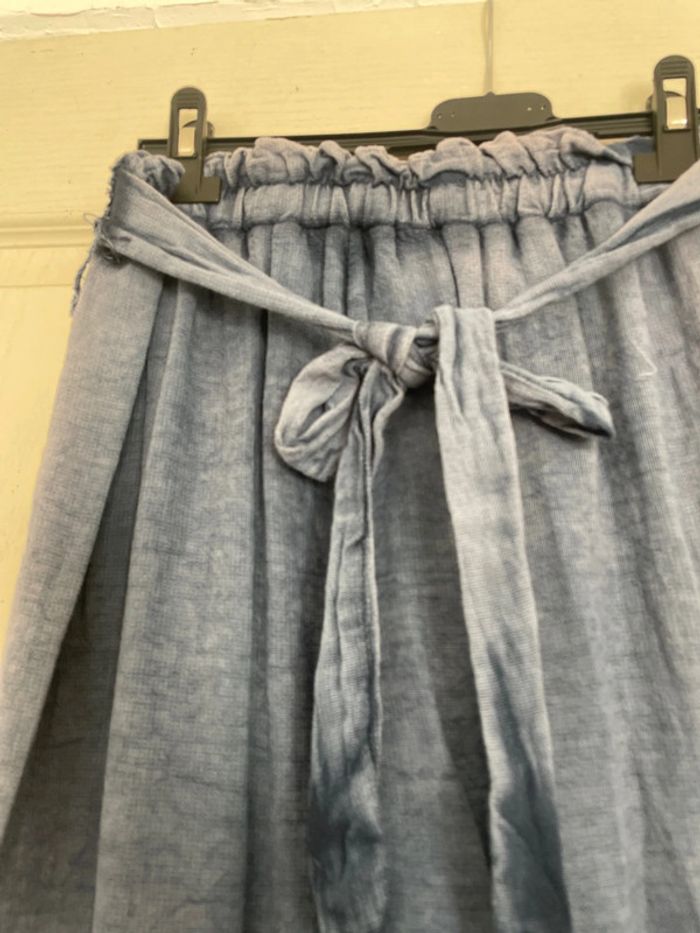 Pantalon en lin bleu marine 705 - photo numéro 3