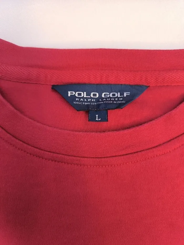 Magnifique Sweat homme polo golf taille L rouge logo bleu marine excellent état - photo numéro 7