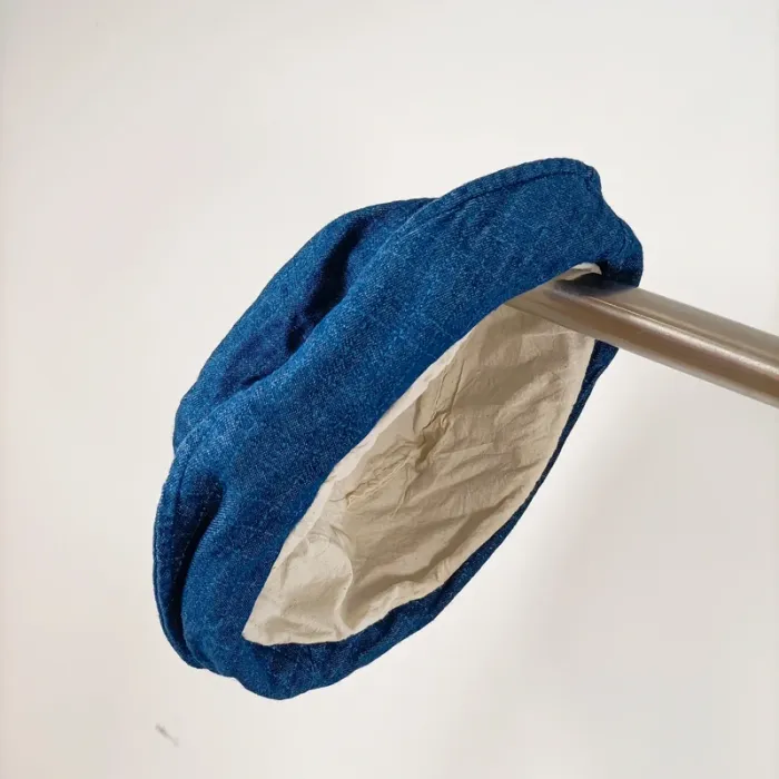 Bob enfant bleu denim chiné Maman Coud doublé coton, chapeau été bébé mixte T001 - photo numéro 6