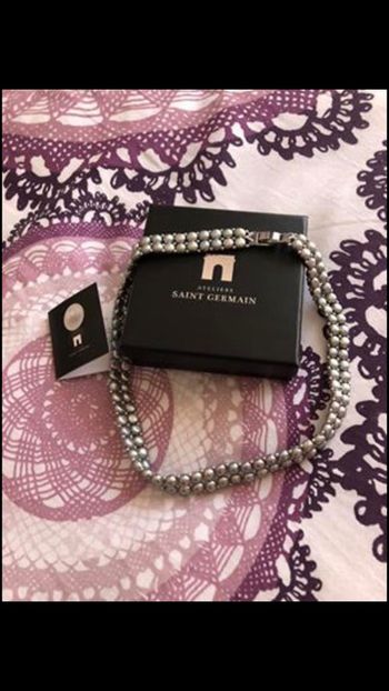 Collier plastron perles de culture