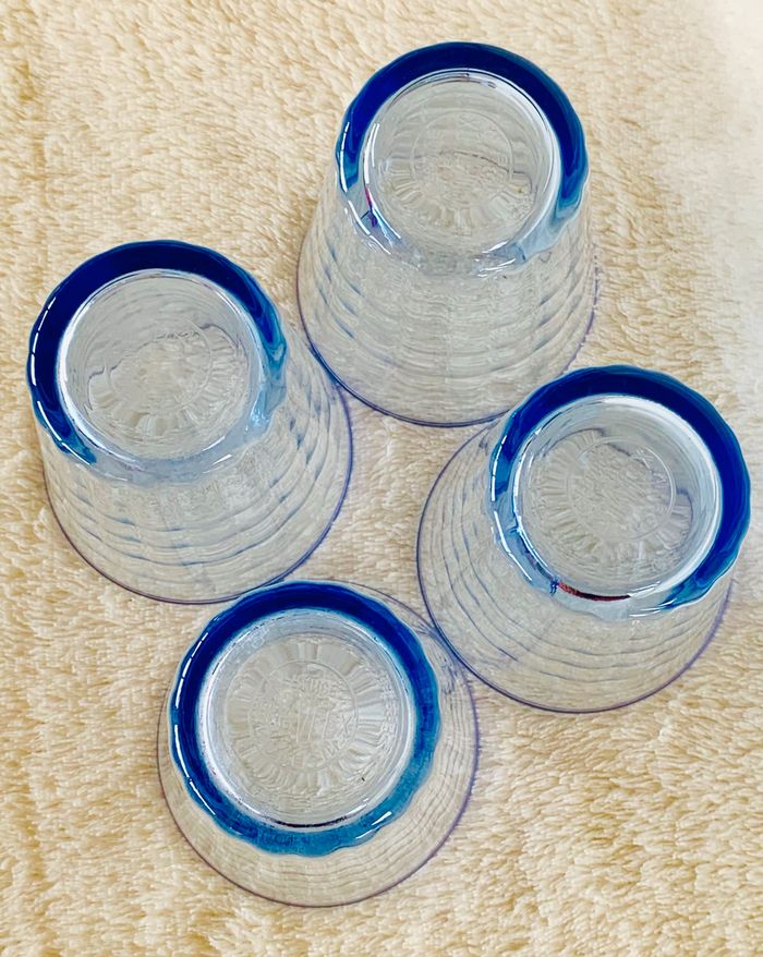 Set 4 verres Duralex bleus - photo numéro 3