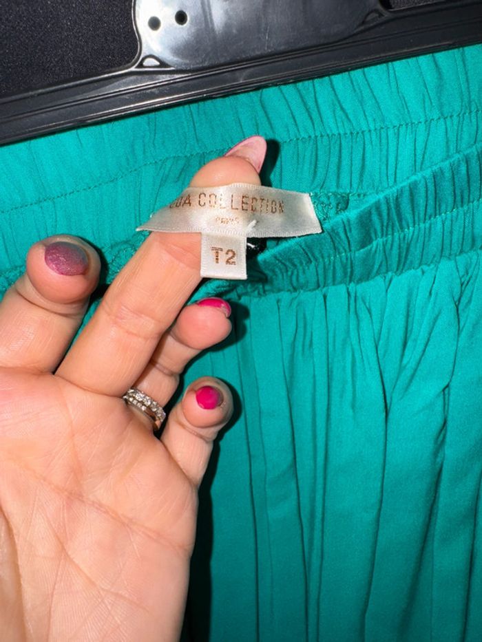 Belle jupe longue verte doublé taille 38 - photo numéro 3