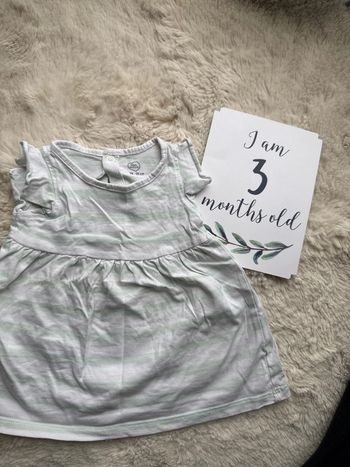 Petite robe marinière 3 mois pots d'enfants vert d'eau