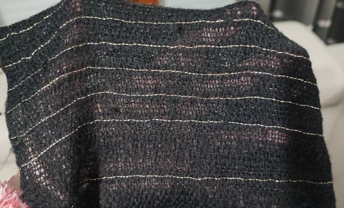 Étole fine noire rayée - photo numéro 3