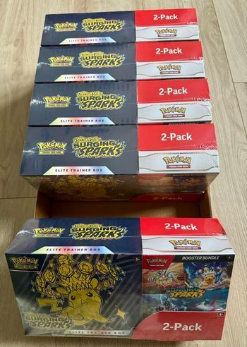 5 Pack ETB + Bundle Étincelles Déferlantes Pokémon