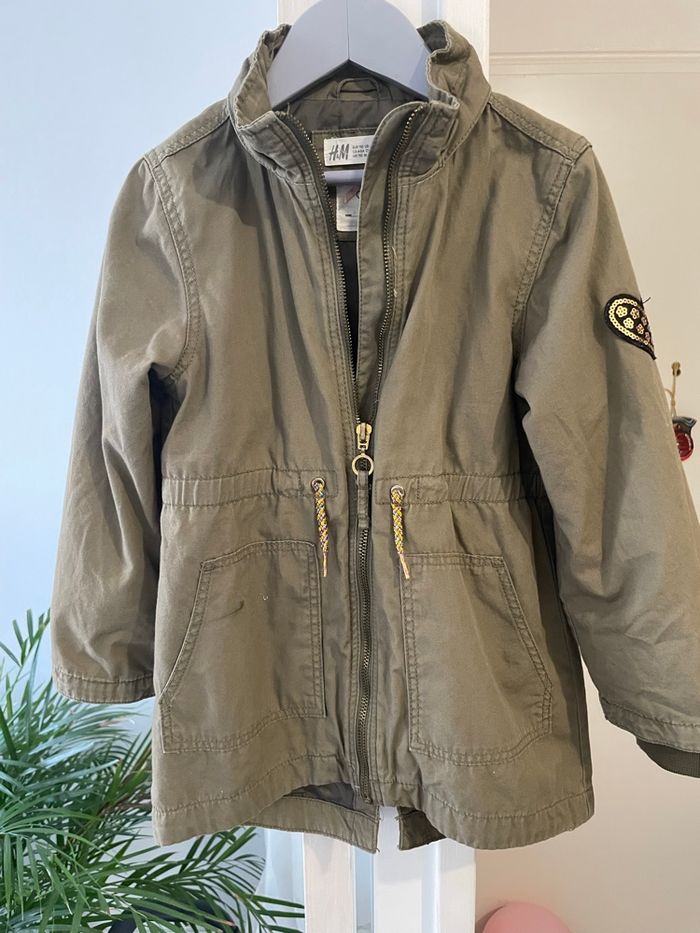 H&M - parka à capuche kaki  taille 4/5 ans - photo numéro 5