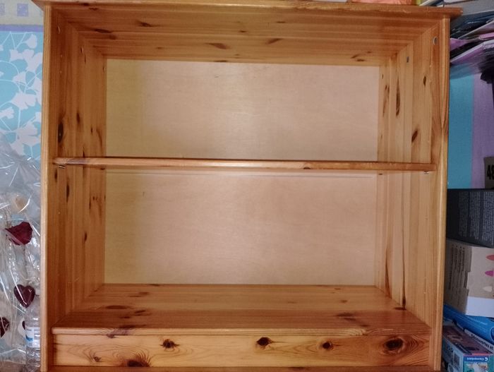 Meuble bois pin 3 tiroirs où meuble à étagère réglable sur 7 hauteurs - photo numéro 2