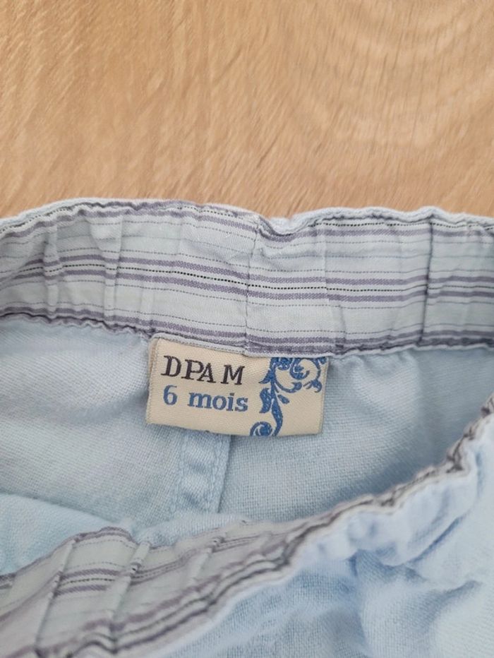 Short bleu ciel bébé DPAM 6 mois - photo numéro 2