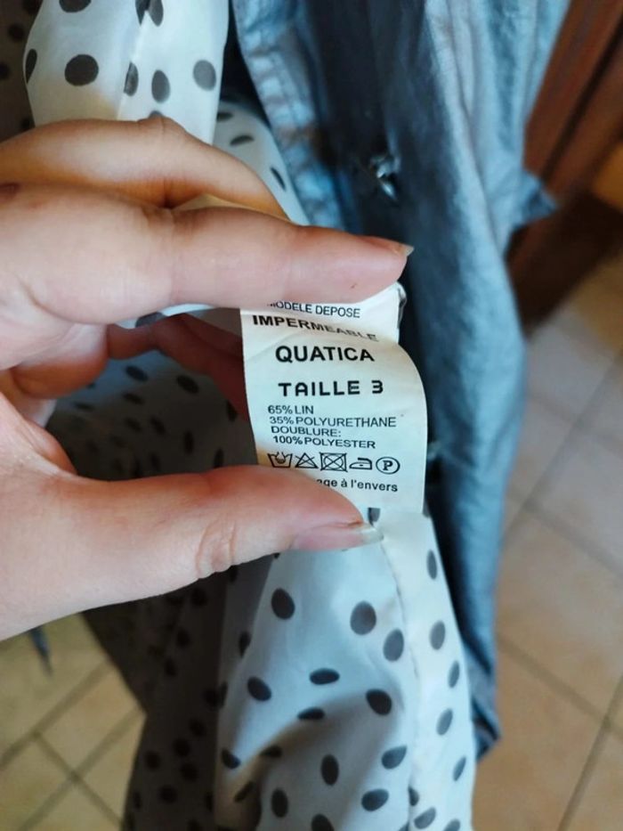 Manteau trench coat gris en lin vintage 42/44 - photo numéro 11