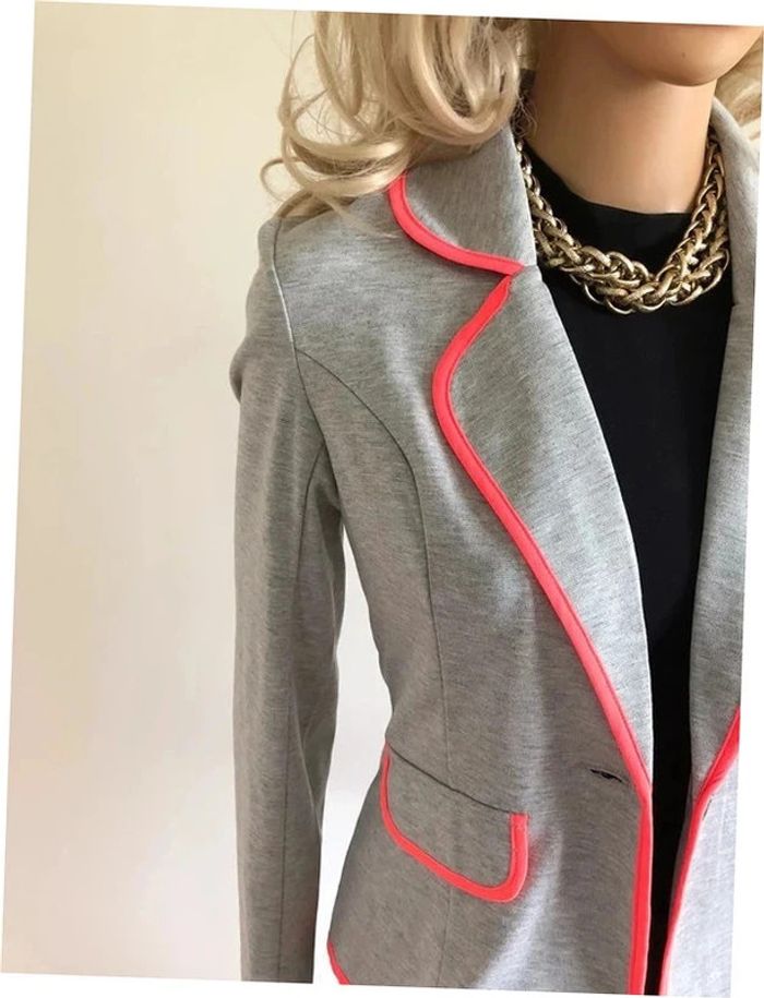 Blazer gris et rose fluo neuf AJC taille 36 - photo numéro 9