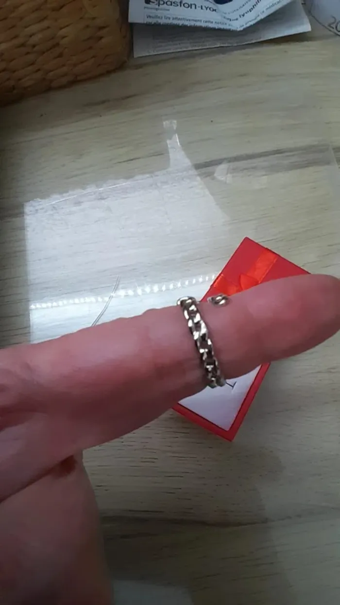 Bague avec boucle de ceinture, chaine, réglable, - photo numéro 7