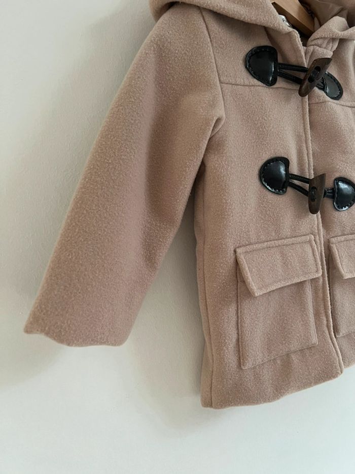Duffle-coat / manteau beige avec boutons marron et capuche - Taille 24 Mois / 3 Ans - photo numéro 6