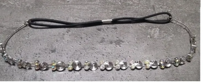 Headband /serre-tête élastique tape à l'oeil "strass" neuf - photo numéro 3