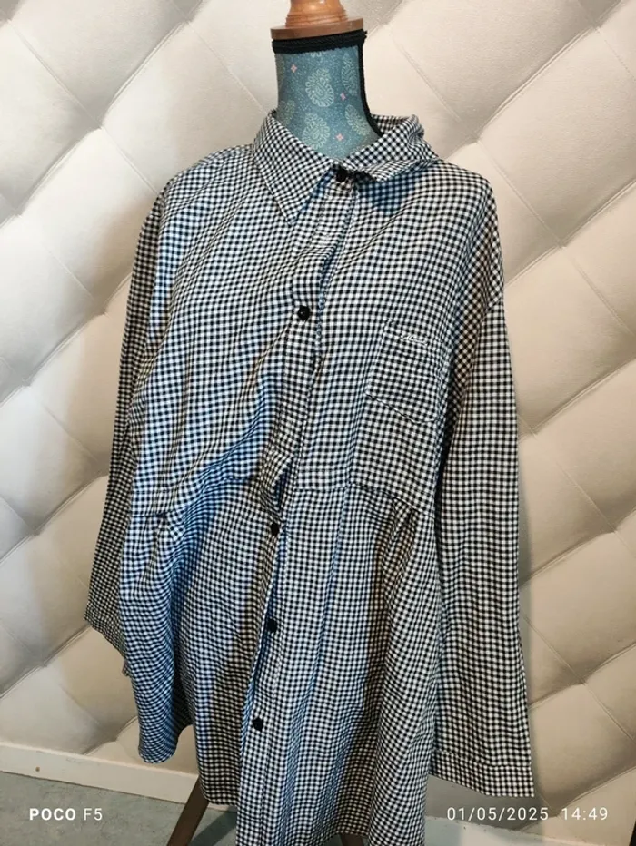 Chemise pied de poule manche longue taille 5XL 56/58 - photo numéro 5