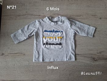 🌷 N°21🌷Tee-shirt Longues Manches - Influx - 6 Mois🌷